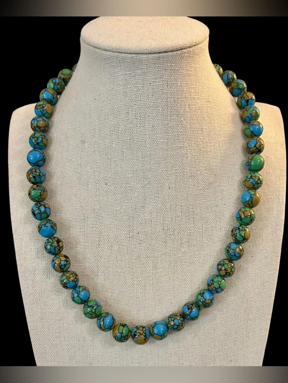 Sea Sediment Jasper Round Beaded Necklace w/Sterling Clasp - Picture 3 of 17